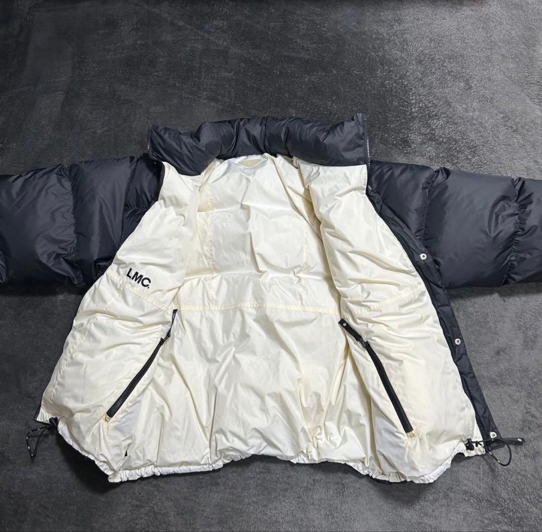 LMC ブラック×バックロゴ　ホワイト×ブラック　リバーシブル　ダウンジャケット