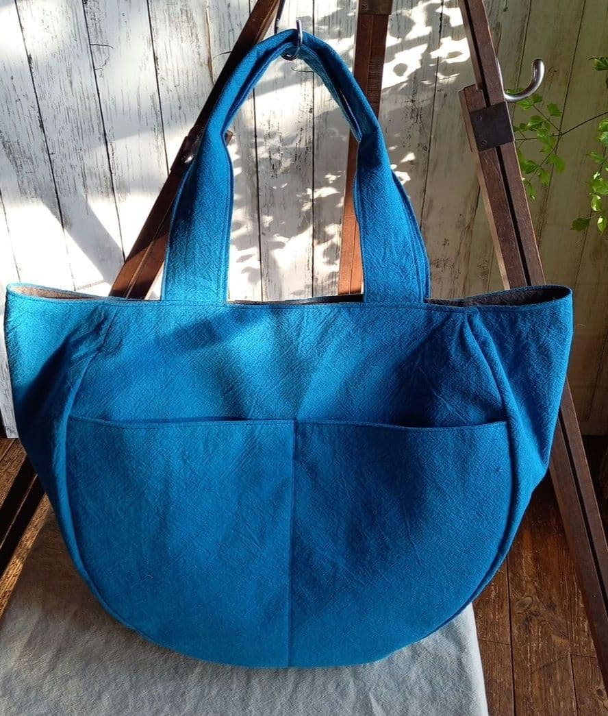 ハンドメイド丸型トートバック※コットンリネン