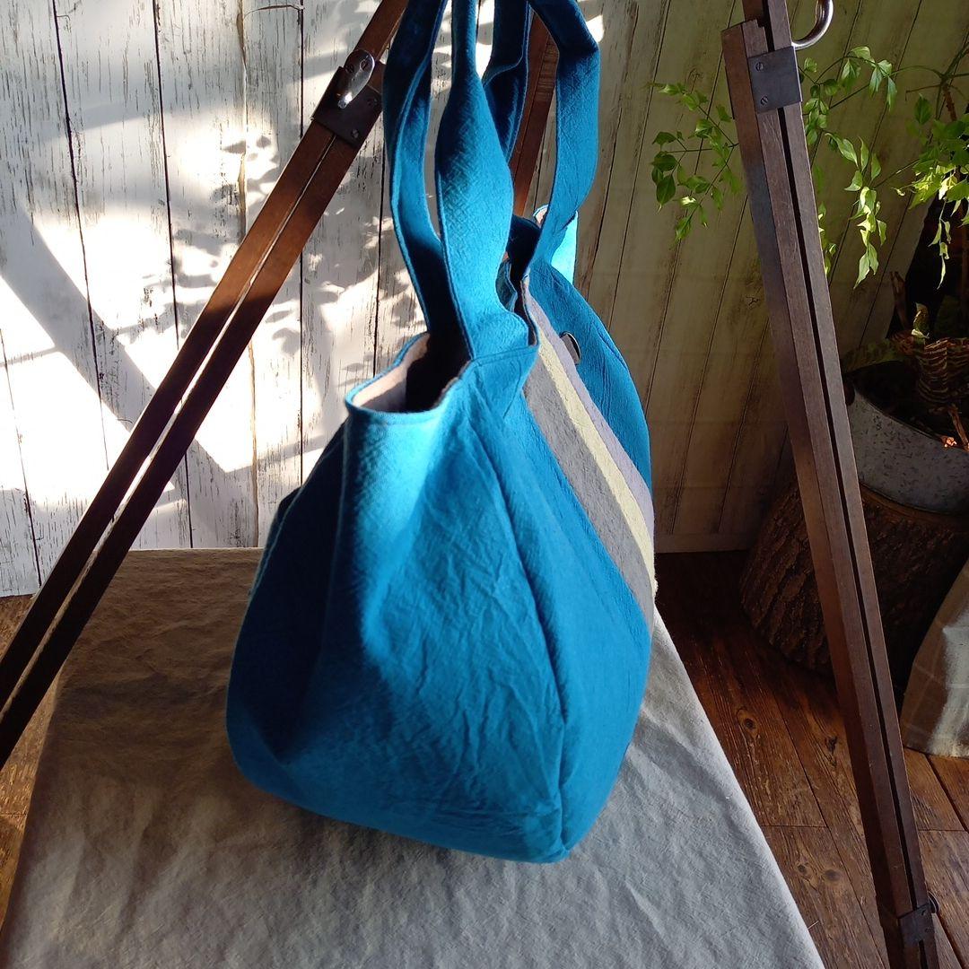 ハンドメイド丸型トートバック※コットンリネン