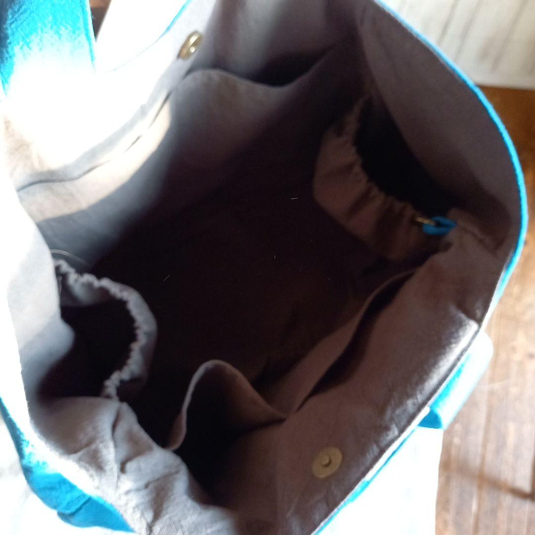 ハンドメイド丸型トートバック※コットンリネン