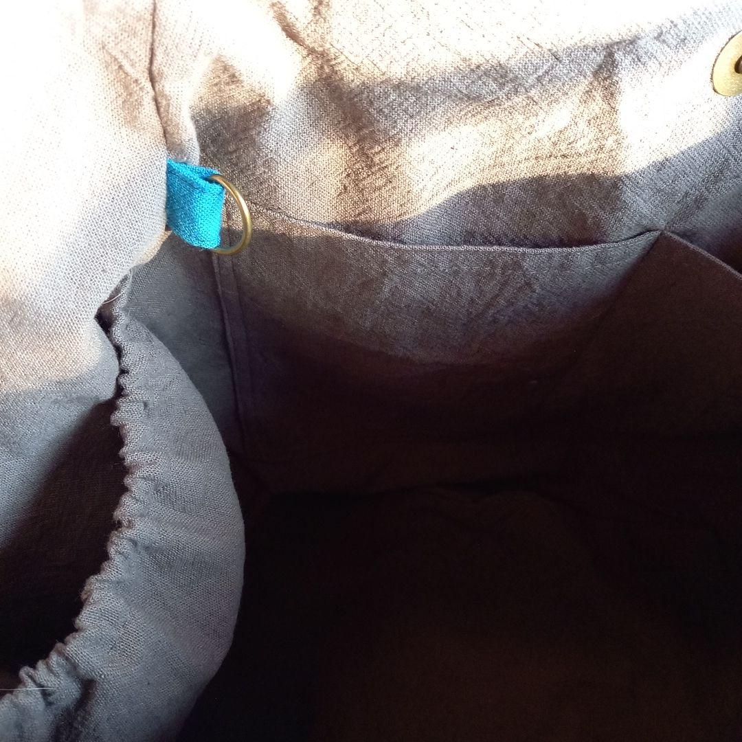 ハンドメイド丸型トートバック※コットンリネン