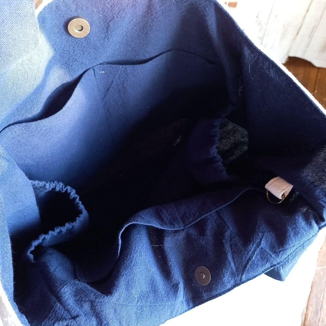 ハンドメイド丸型トートバック※コットンリネン