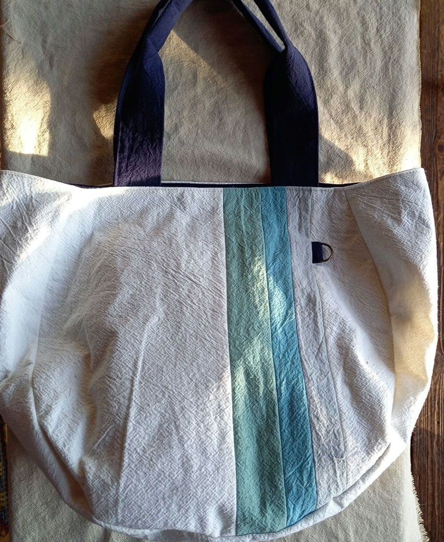 ハンドメイド丸型トートバック※コットンリネン