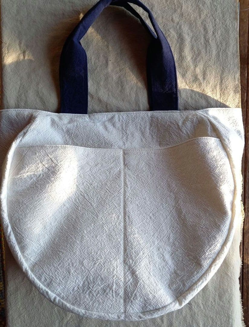 ハンドメイド丸型トートバック※コットンリネン