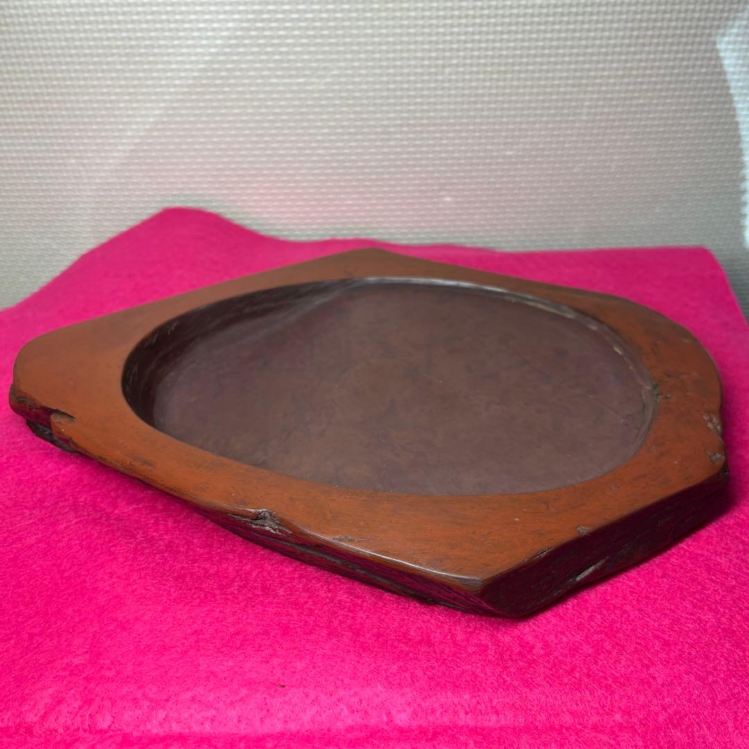 ⭕️岩手県　紫雲石硯　佐藤鉄三郎作　古い　8寸の大型天然硯