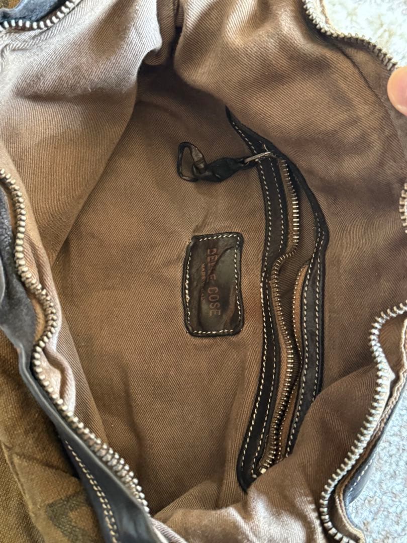 Delle Cose 激レア レザー切替　ミリタリーショルダーバッグ