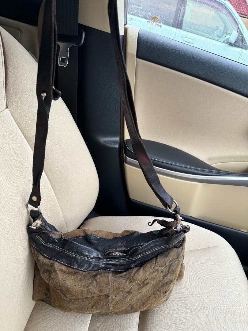 Delle Cose 激レア レザー切替　ミリタリーショルダーバッグ