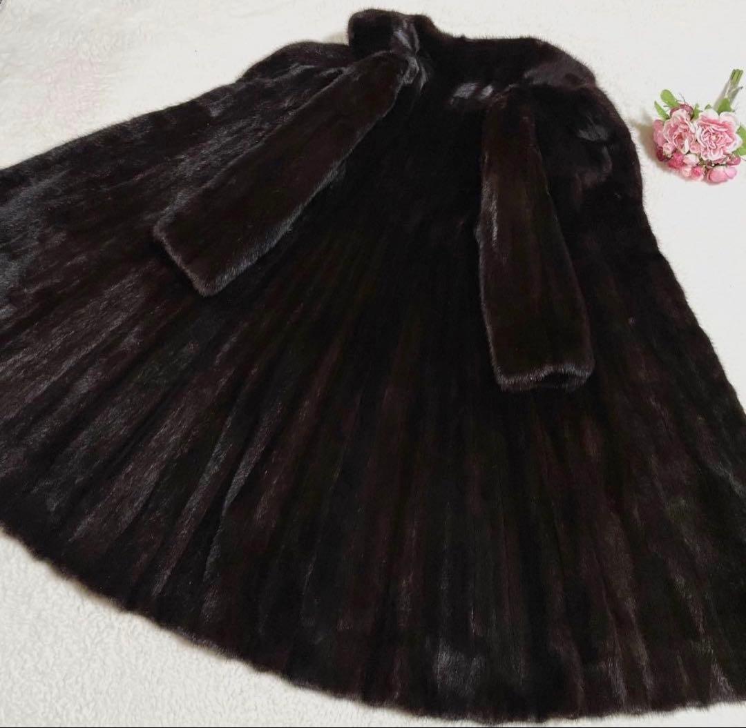 【出品25日まで最終値下】ロング ミンクファーコート 総丈114cm