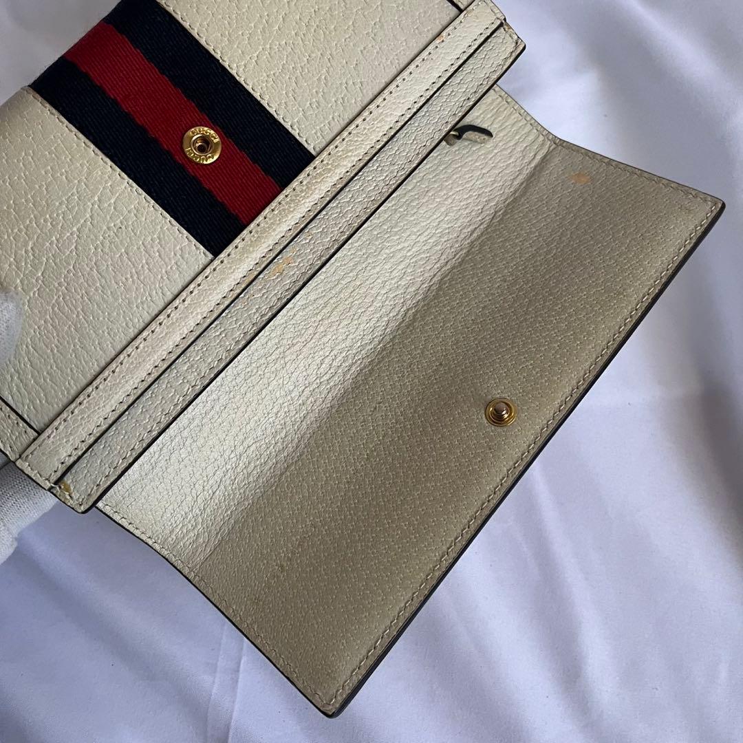 極美品✨　GUCCI 長財布　シェリーライン　ggマーモント　レザー　ホワイト