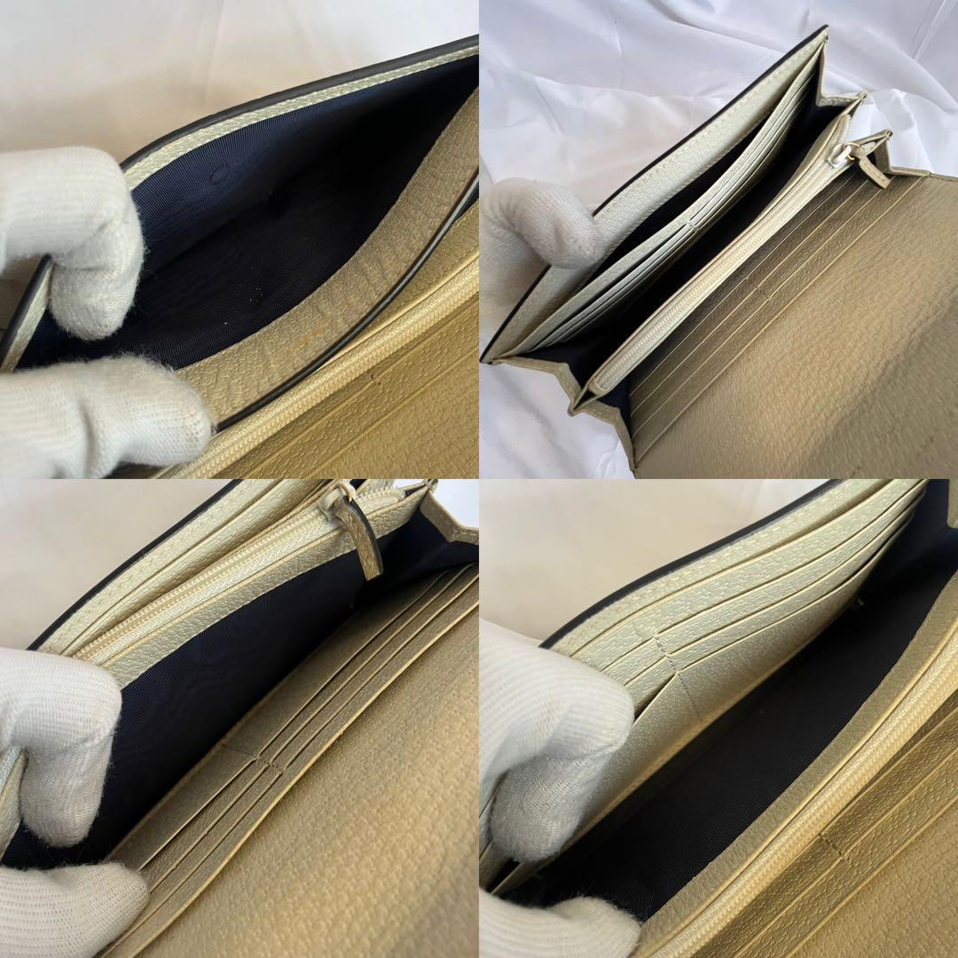 極美品✨　GUCCI 長財布　シェリーライン　ggマーモント　レザー　ホワイト