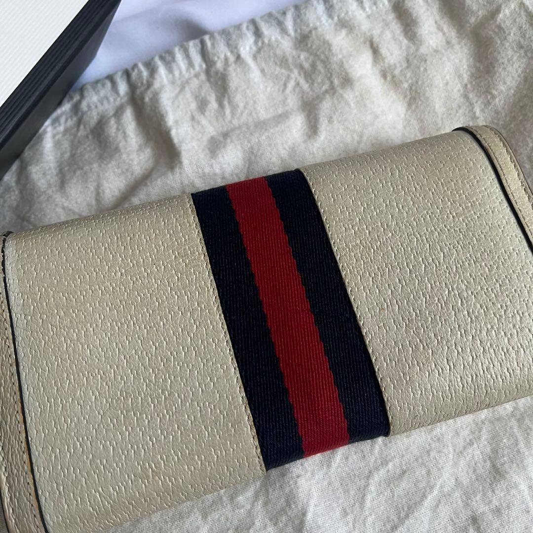 極美品✨　GUCCI 長財布　シェリーライン　ggマーモント　レザー　ホワイト
