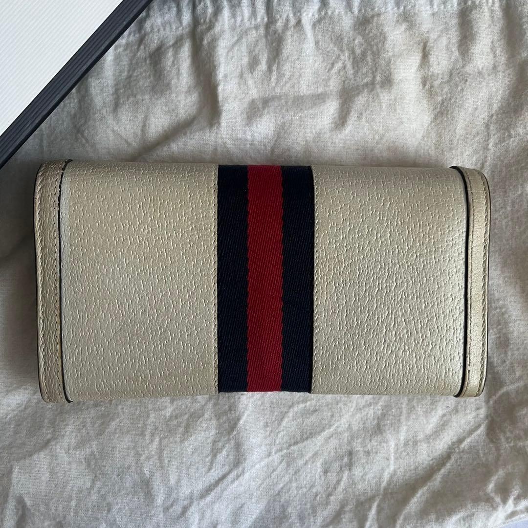 極美品✨　GUCCI 長財布　シェリーライン　ggマーモント　レザー　ホワイト