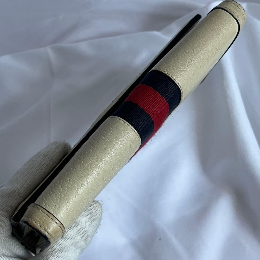 極美品✨　GUCCI 長財布　シェリーライン　ggマーモント　レザー　ホワイト