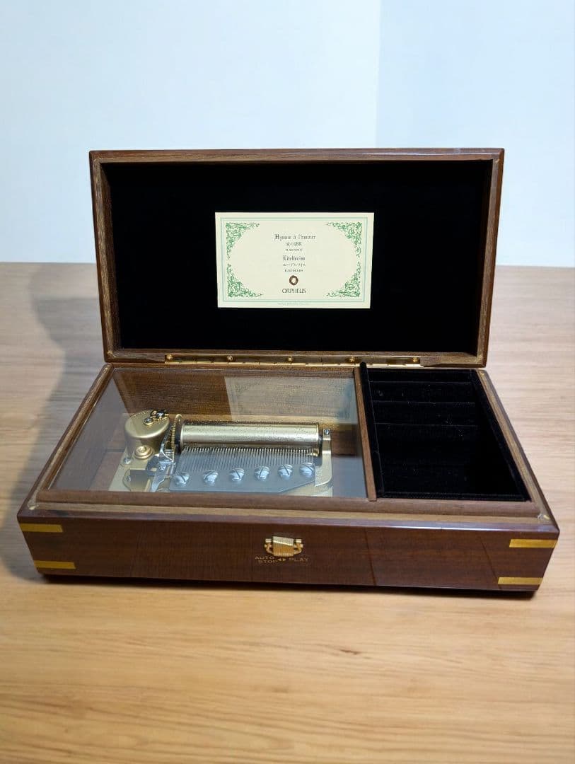 ORPHEUS 木製オルゴール50弁　 愛の賛歌　エーデルワイス