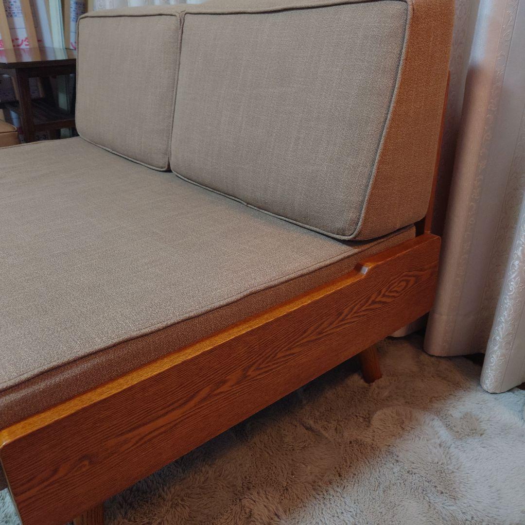 【うり】モダン ベージュ 布製 2人掛けソファ