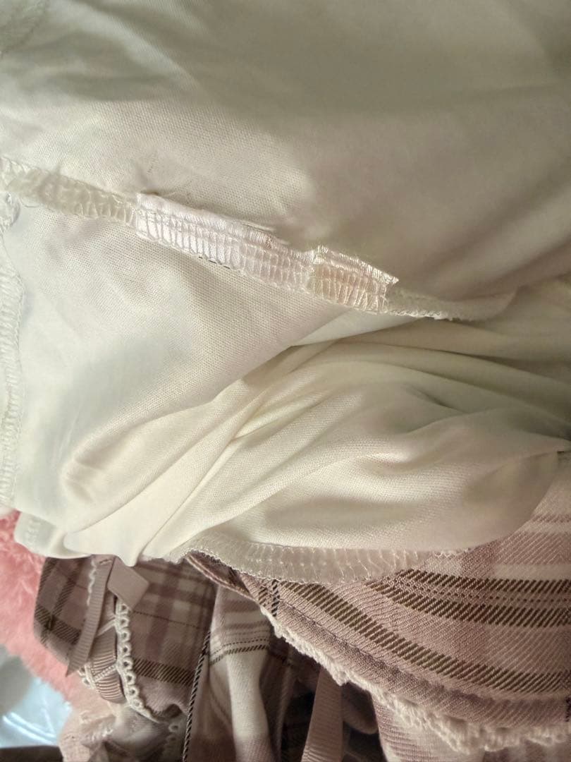 リズリサ風 はしごリボンチェックティアードスカパン