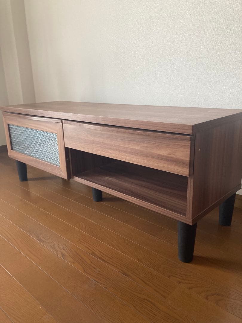 木製テレビボード ブラウン 引き出し付き 扉付き収納 ナチュラル 幅120cm