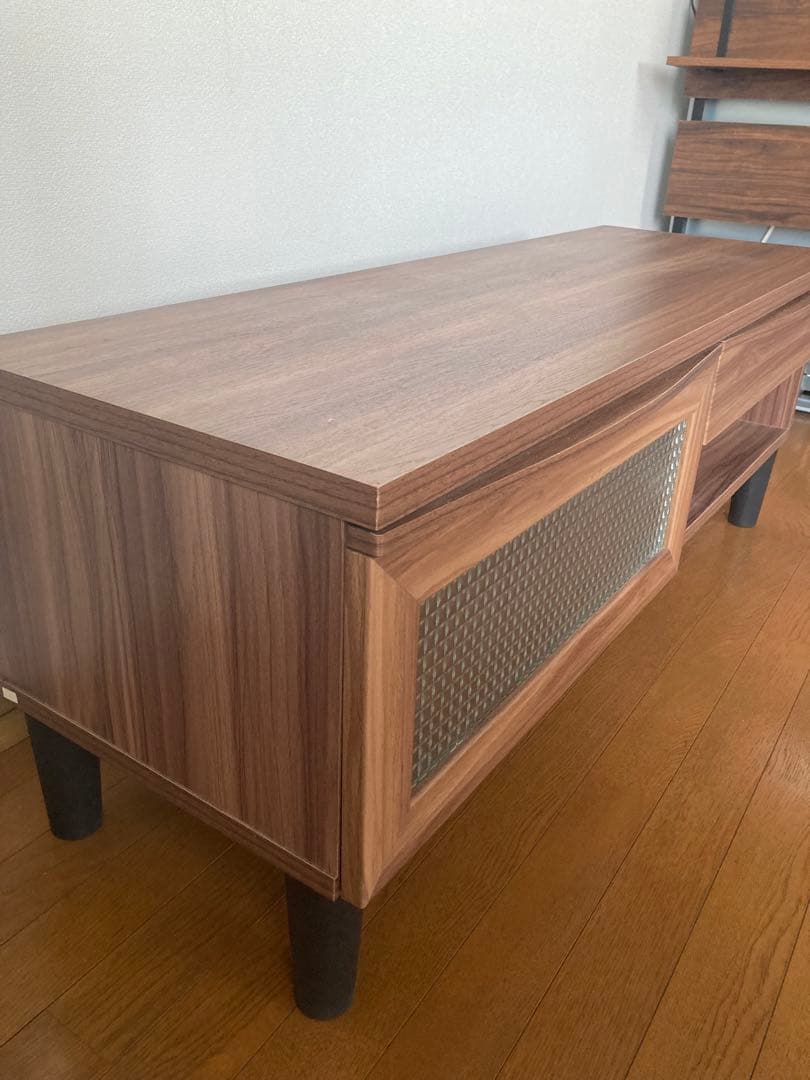 木製テレビボード ブラウン 引き出し付き 扉付き収納 ナチュラル 幅120cm
