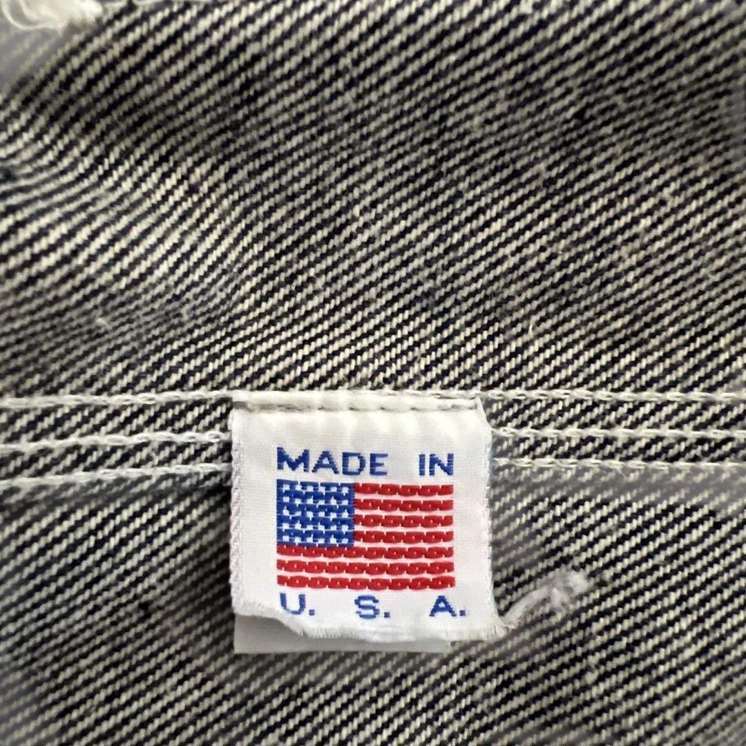 90s`デニムカバーオール　ワークジャケット　メンズS相当　ユニセックス許可