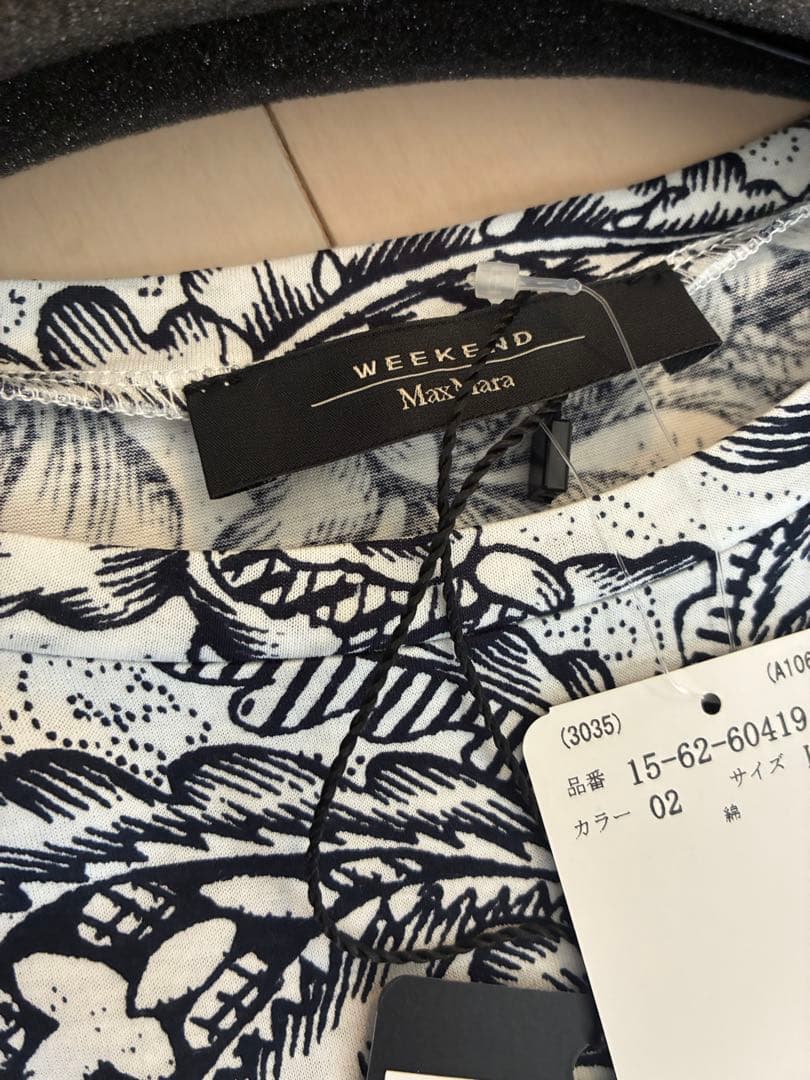 七分袖　花柄Aラインワンピース