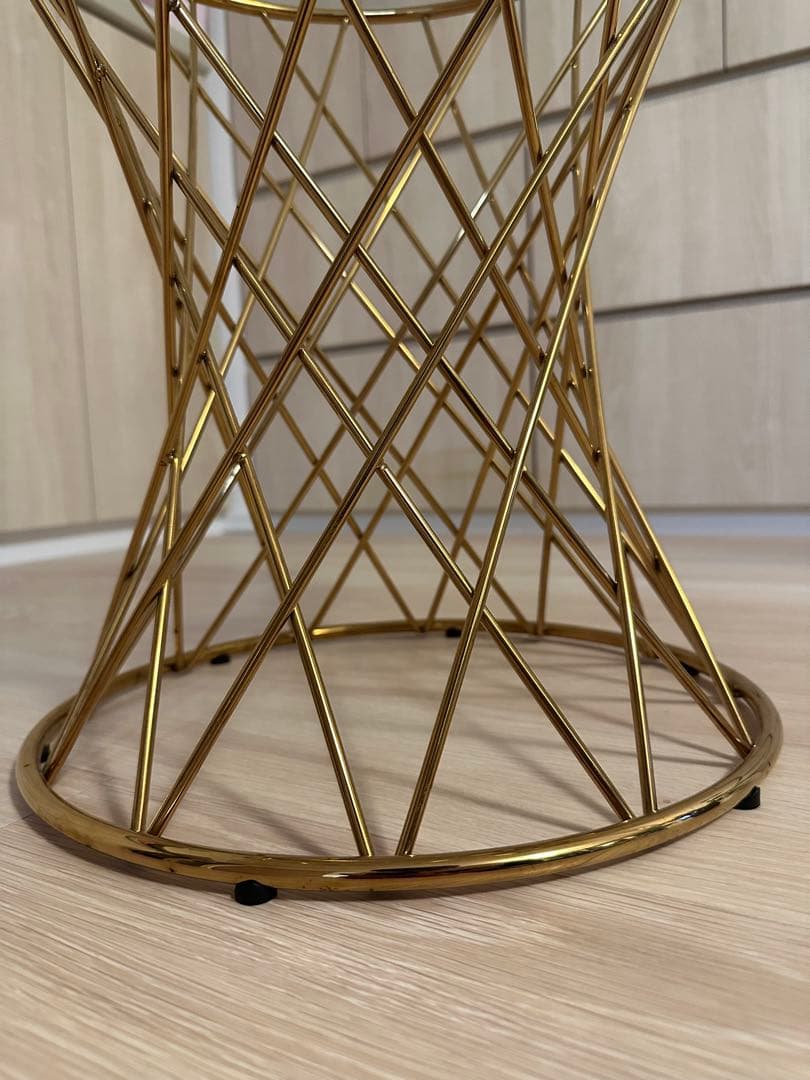 Francfranc マーリア サイドテーブル （クリア×ゴールド