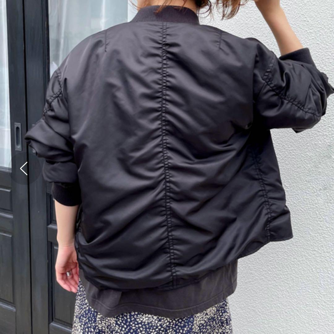 Spick & Span ナイロンツイルMA-1ジャケット 黒　38