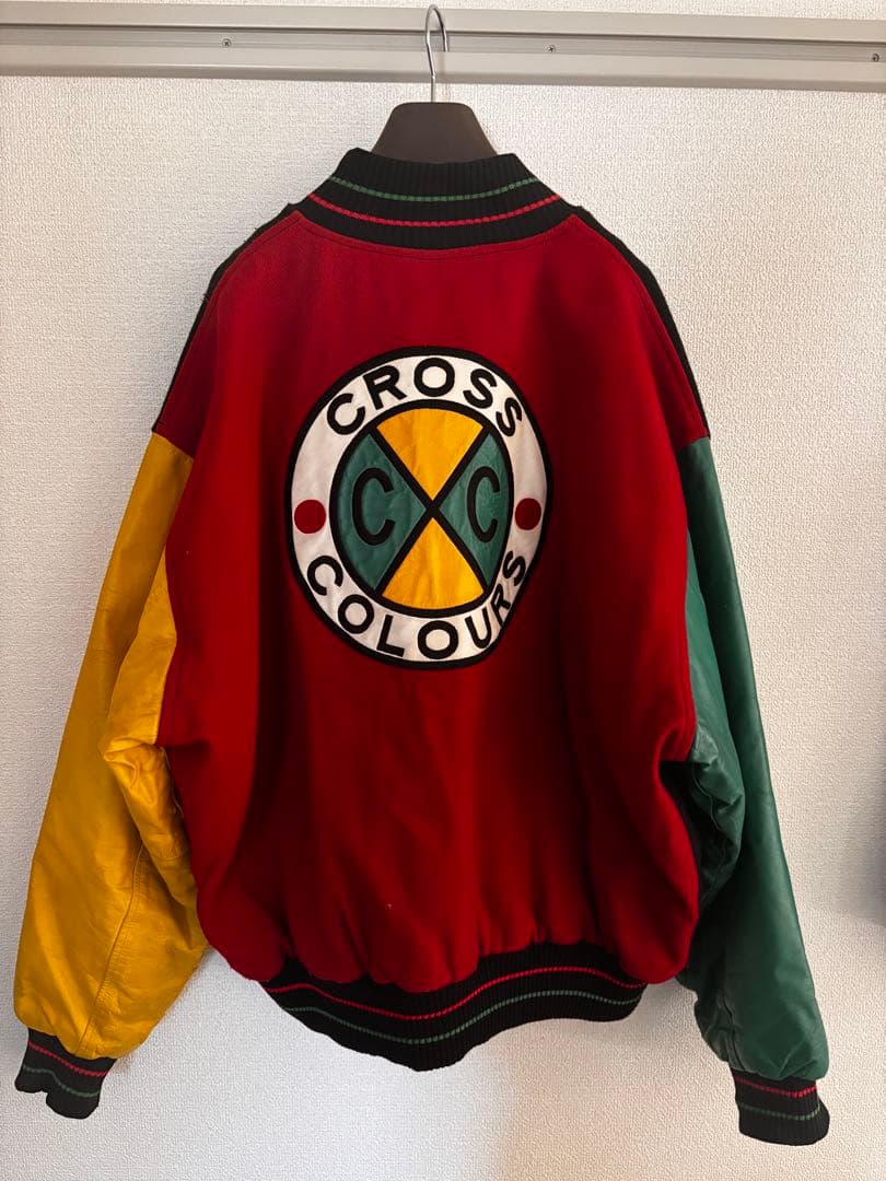 レ*着様 【激レア】CROSS COLOURS 90年代 レザー スタジャン
