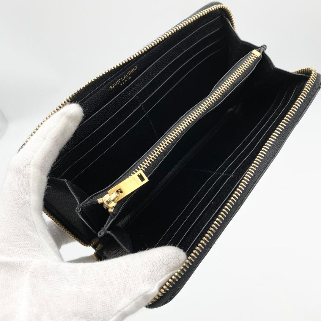 【美品】サンローラン モノグラム フルジップ ウォレット 長財布 Vステッチ