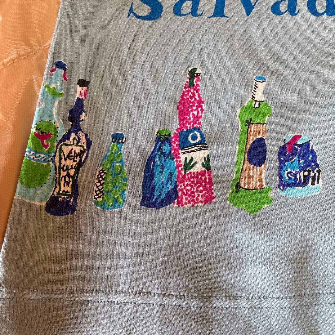 【未使用に近い】✨薄いブルー地にユニークな柄で長袖チュニック綿100%❣️