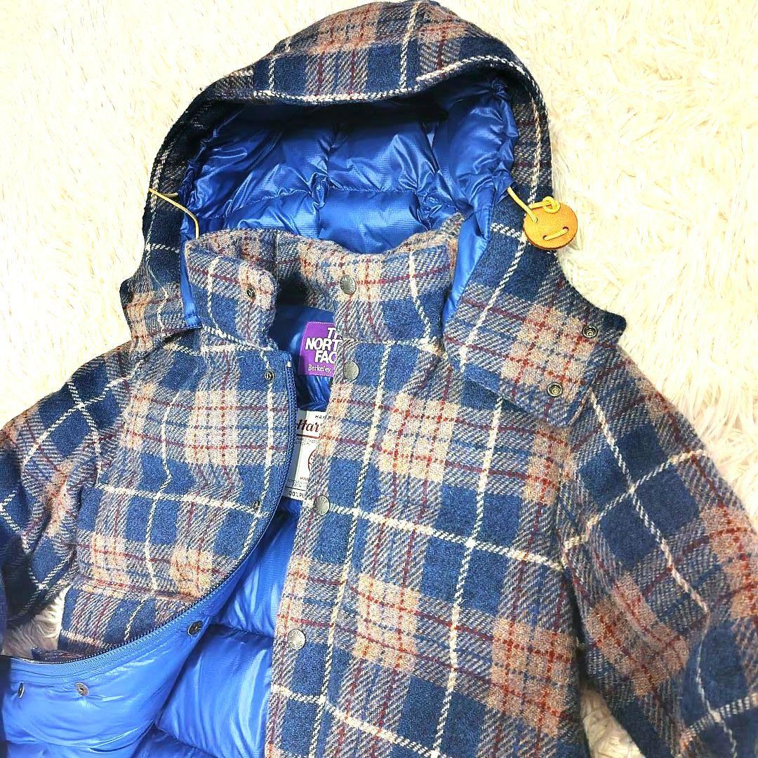 【美品】ノースフェイスパープルレーベル ハリスツイードコラボ ダウンジャケット