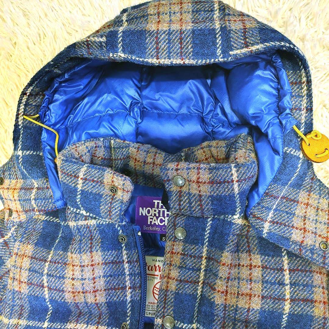 【美品】ノースフェイスパープルレーベル ハリスツイードコラボ ダウンジャケット