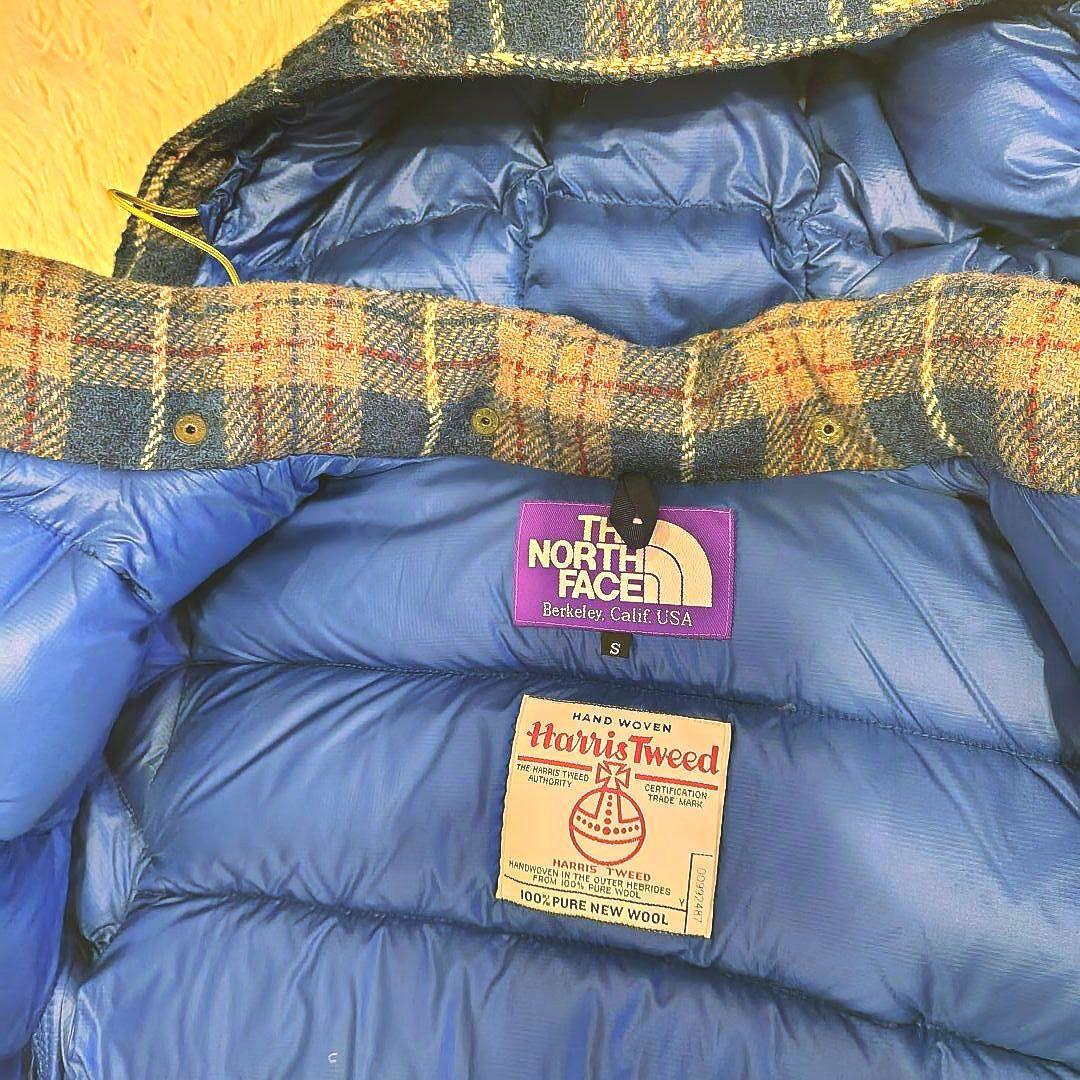 【美品】ノースフェイスパープルレーベル ハリスツイードコラボ ダウンジャケット
