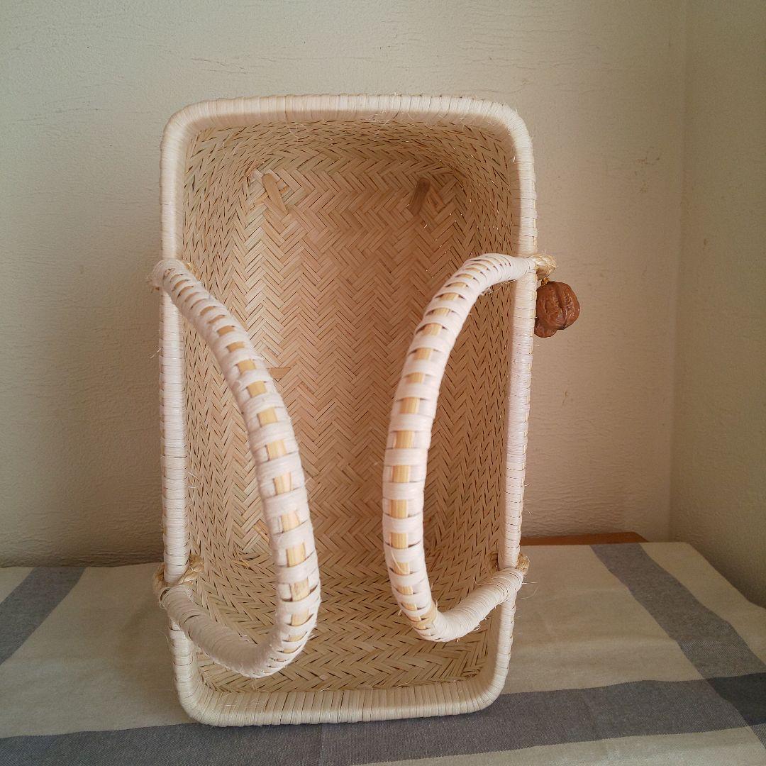 岩手県 鳥越竹細工 市場かご 買い物かご 飾り縁