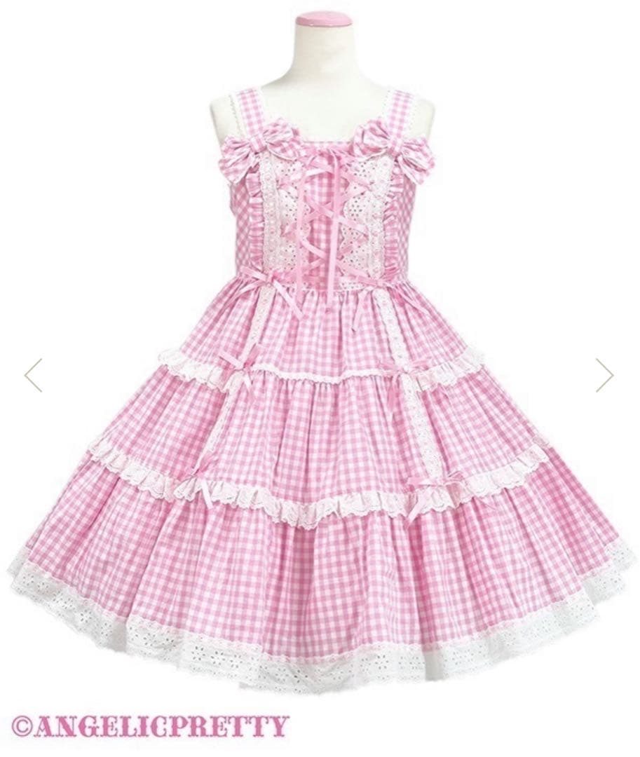 と*い様 肩リボンジャンパースカート ピンク