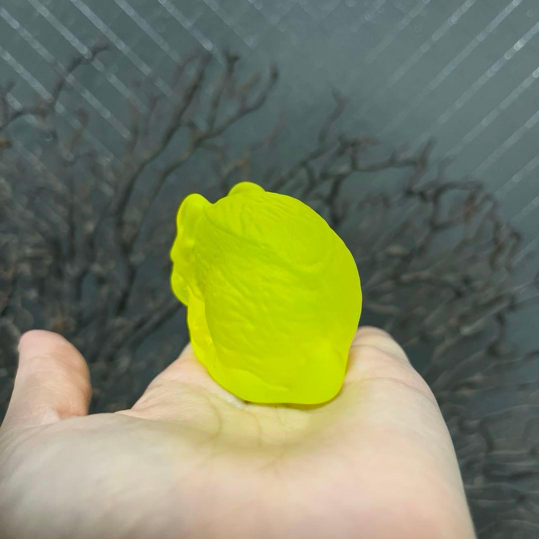 骨董　時代ガラス　磨りガラス　プレスガラス　兎　フィギュリン　文鎮　ウランガラス