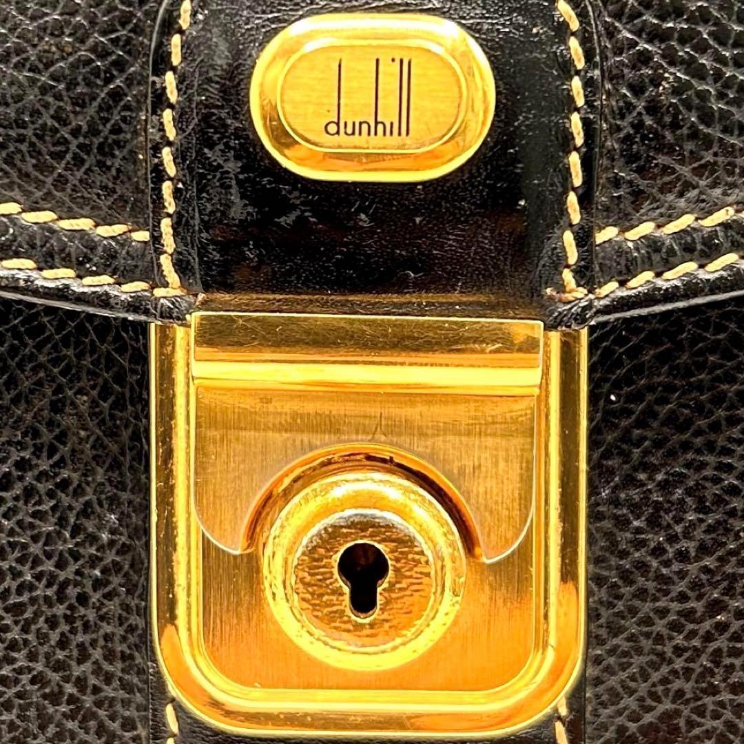 【美品】ダンヒル ダレスバッグ ビジネスバッグ レザー ゴールド金具 黒