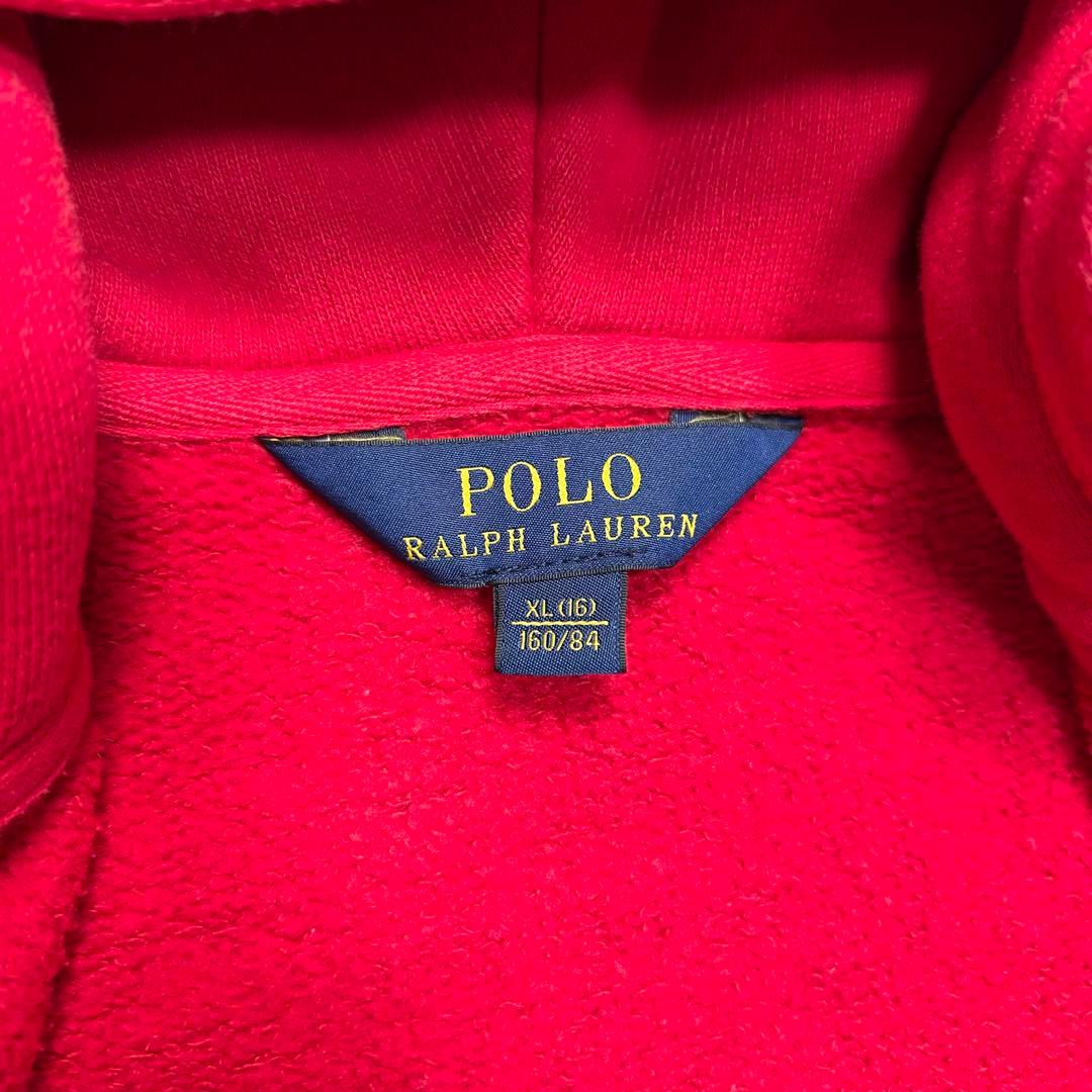 美品 ポロラルフローレン ジップアップパーカー ポニー 赤 レッド 黒 M相当