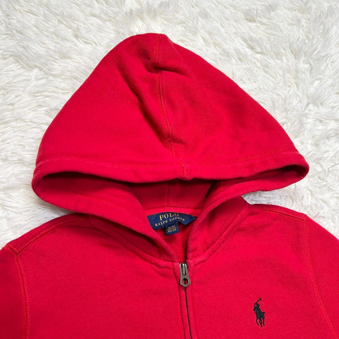 美品 ポロラルフローレン ジップアップパーカー ポニー 赤 レッド 黒 M相当