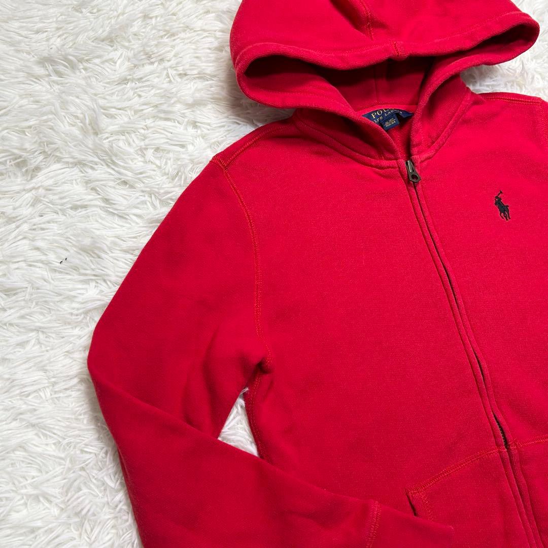 美品 ポロラルフローレン ジップアップパーカー ポニー 赤 レッド 黒 M相当