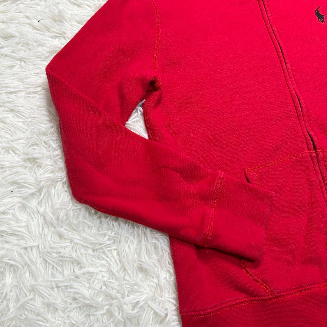 美品 ポロラルフローレン ジップアップパーカー ポニー 赤 レッド 黒 M相当