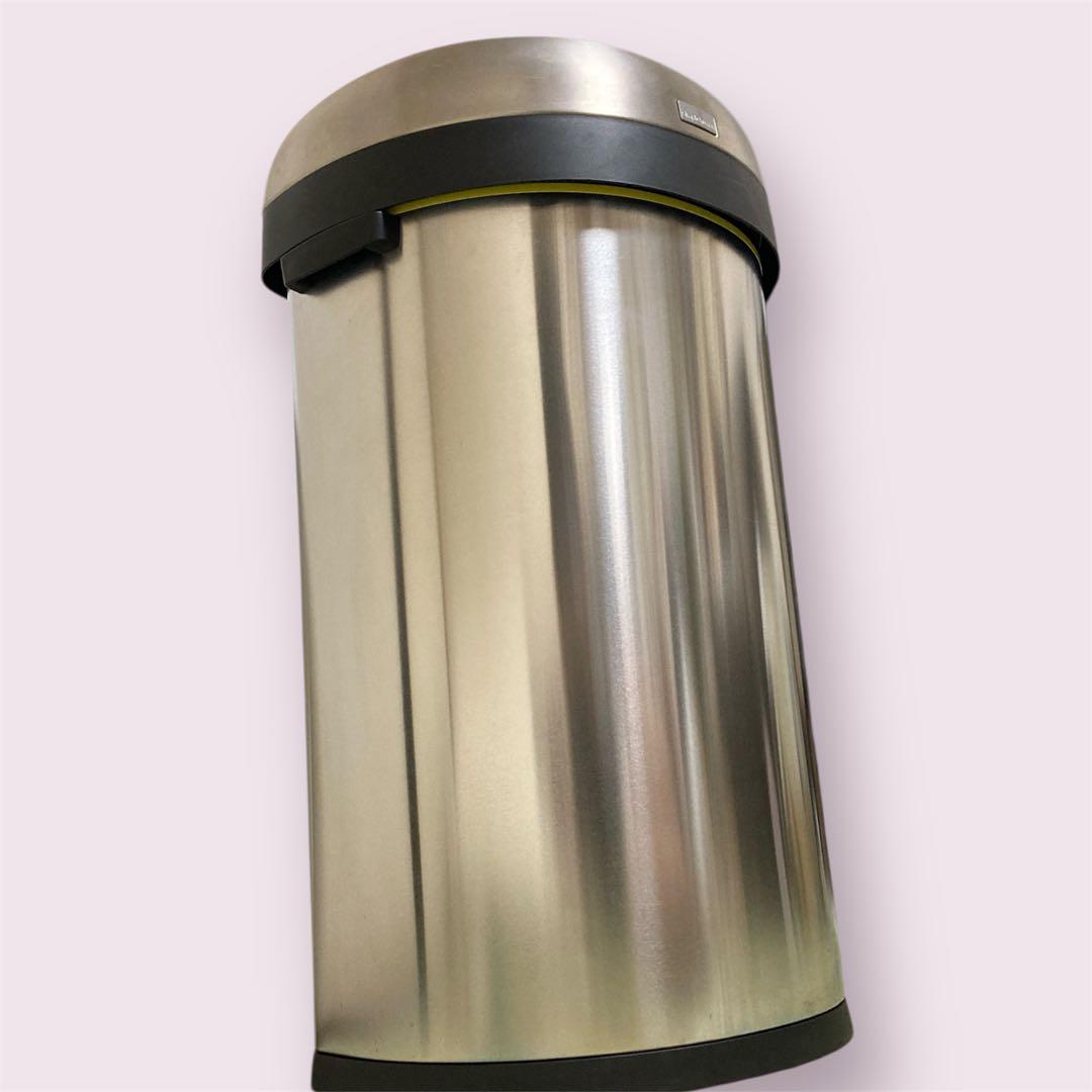 美品【simplehuman】セミラウンドオープンカン 60L ステンレス