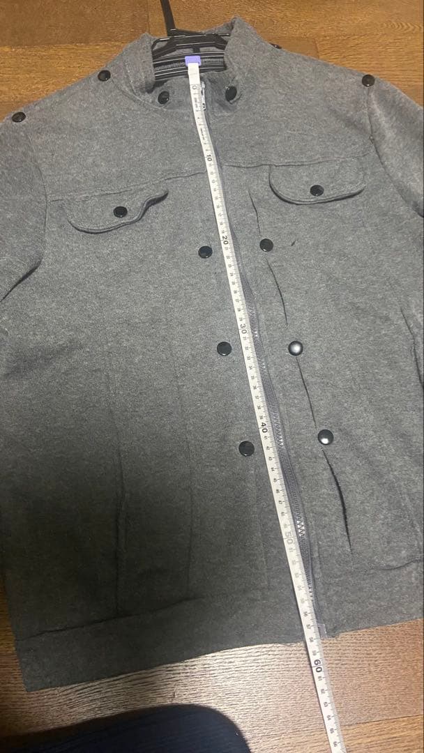 ストーンアイランド グレー ジップアップブルゾン　ロゴパッチ