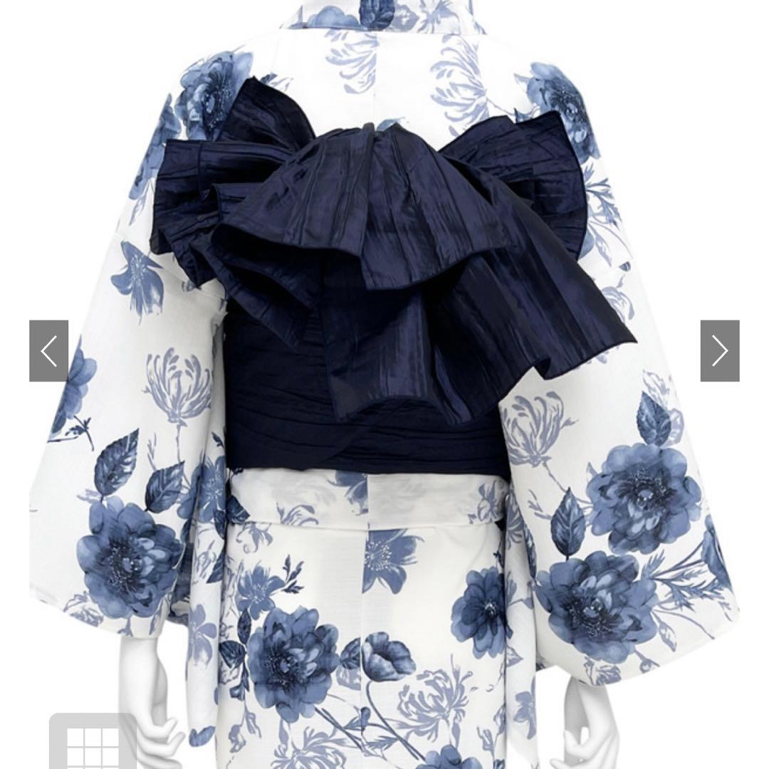 水彩花柄浴衣セット[gi1519] オーガンジー帯付き