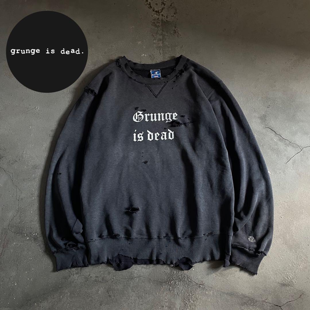 90's grunge is dead“ペイント“USA製“boro sweat