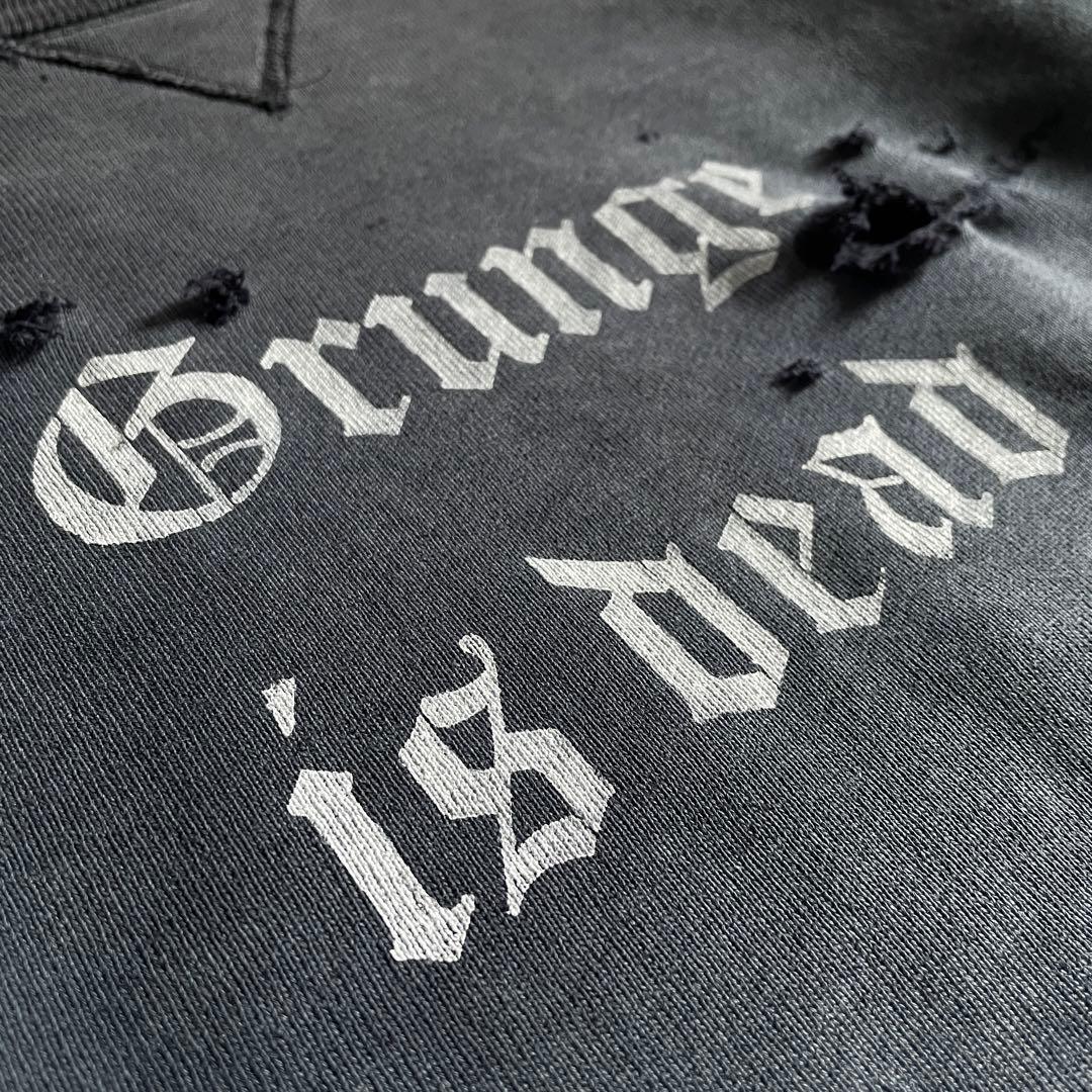 90's grunge is dead“ペイント“USA製“boro sweat