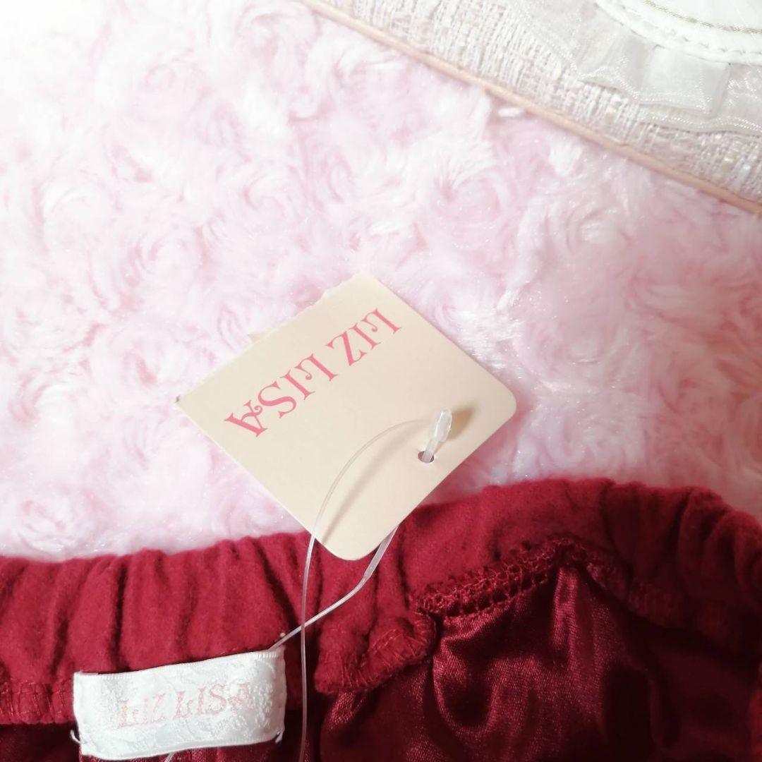 リズリサ　フリル付きワインレッドショートパンツ　バレエコア　fairy core