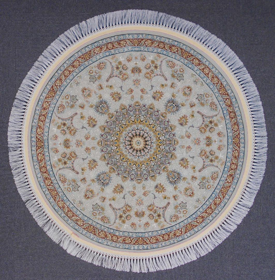 専用！225万ノット！ 本場イラン産 絨毯！円形150cm-200111