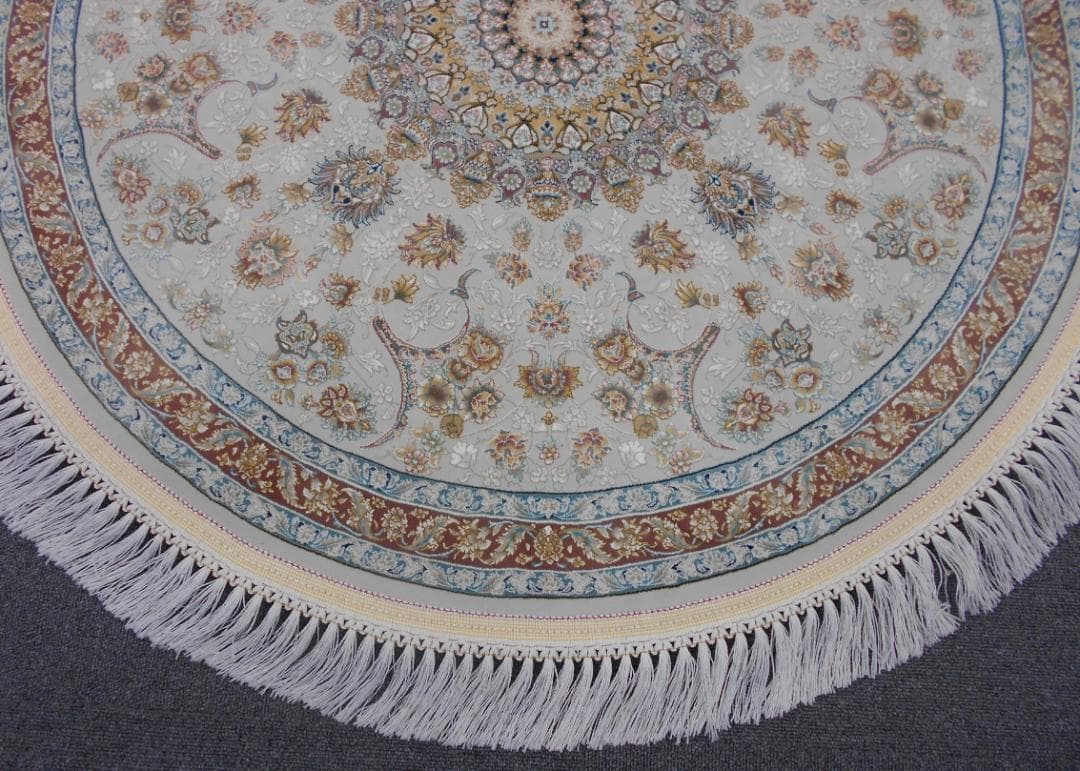 専用！225万ノット！ 本場イラン産 絨毯！円形150cm-200111