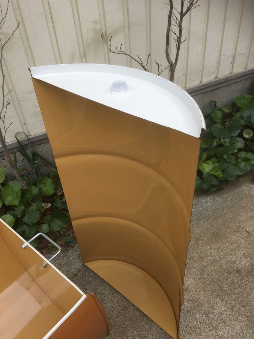 ドラム缶風呂 横置きタイプ 持ち手とすのこ付き