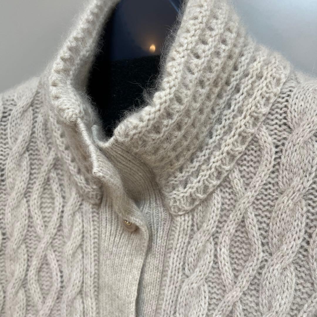 【超美品】レオナール羊毛フォックスロングカーディガン